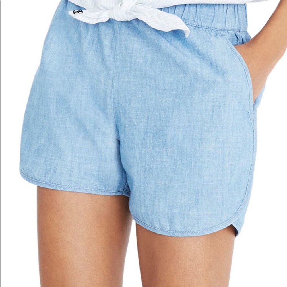 Madewell chambray pull-on shorts